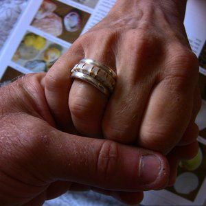 Conch Shell Ring, Lightning Whelk and .999+ silver